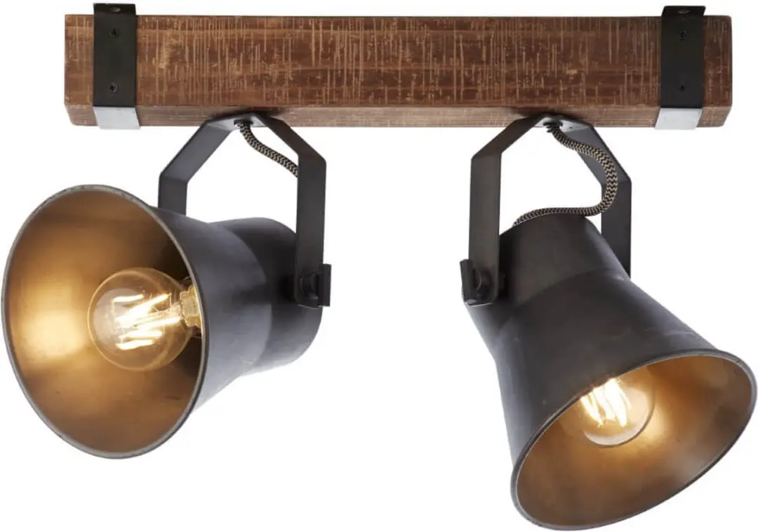 Brilliant Tannah Plafondlamp 2x A60 E27 - 40W - Zwart - afbeelding 6 van 6
