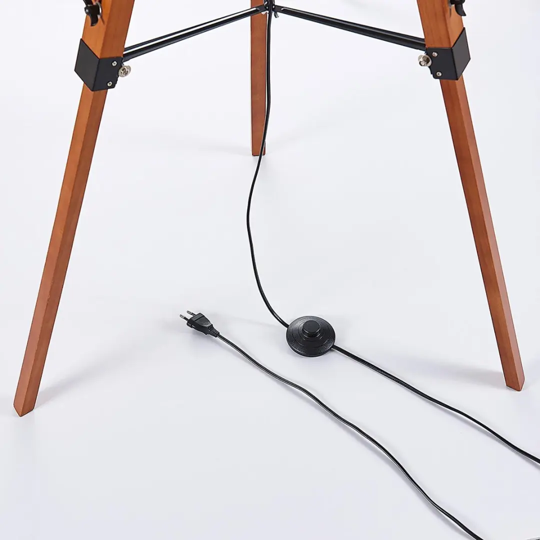Lindby Vloerlamp Driepoot 1 Licht - 160cm - Donkerbruin/Zwart