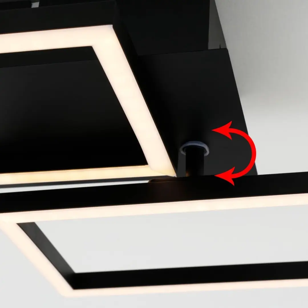 Briloner LED Plafonnière 2x40W - Dimbaar met afstandsbediening - Zwart