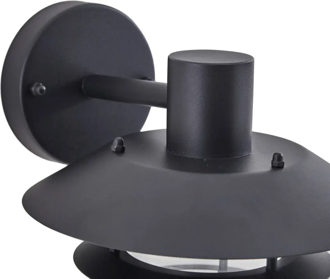 Lindby Wandlamp Buiten 1 Licht E27 - Zwart/Transparant