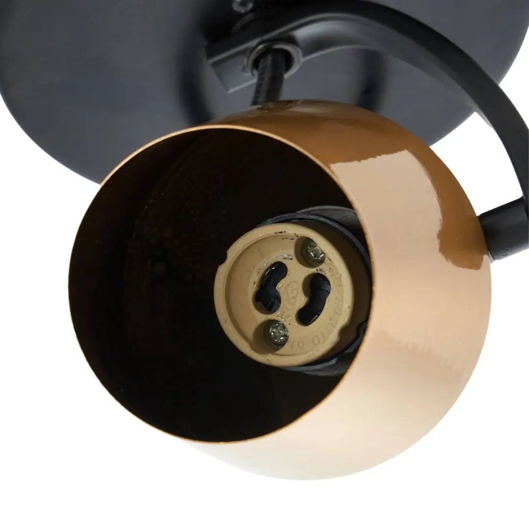 Lindby Buitenspot 1 Licht GU10 - 10W - Ø7,5cm - Zwart/Goud