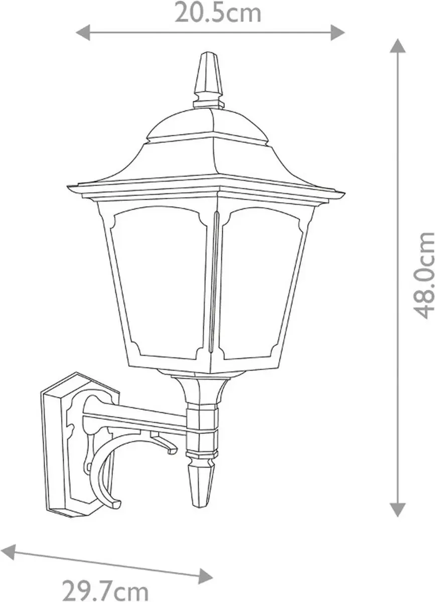 Elstead LED Wandlamp Chapel E27 60W IP44 - Dimbaar - Zwart
