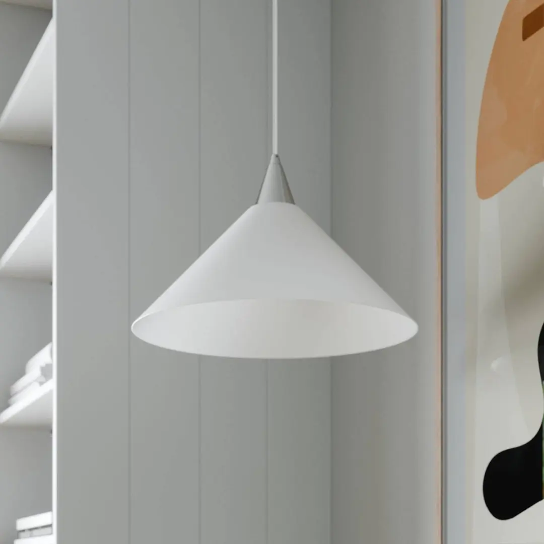 Lindby Hanglamp Glas Metaal 17cm - E27 - Wit