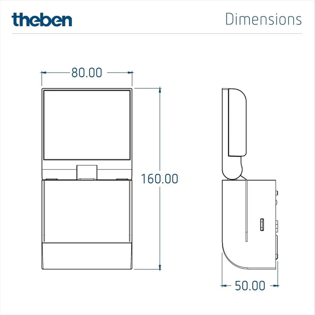 Theben theLeda S8-100 BK Buitenlamp - 900lm 4000K - Zwart