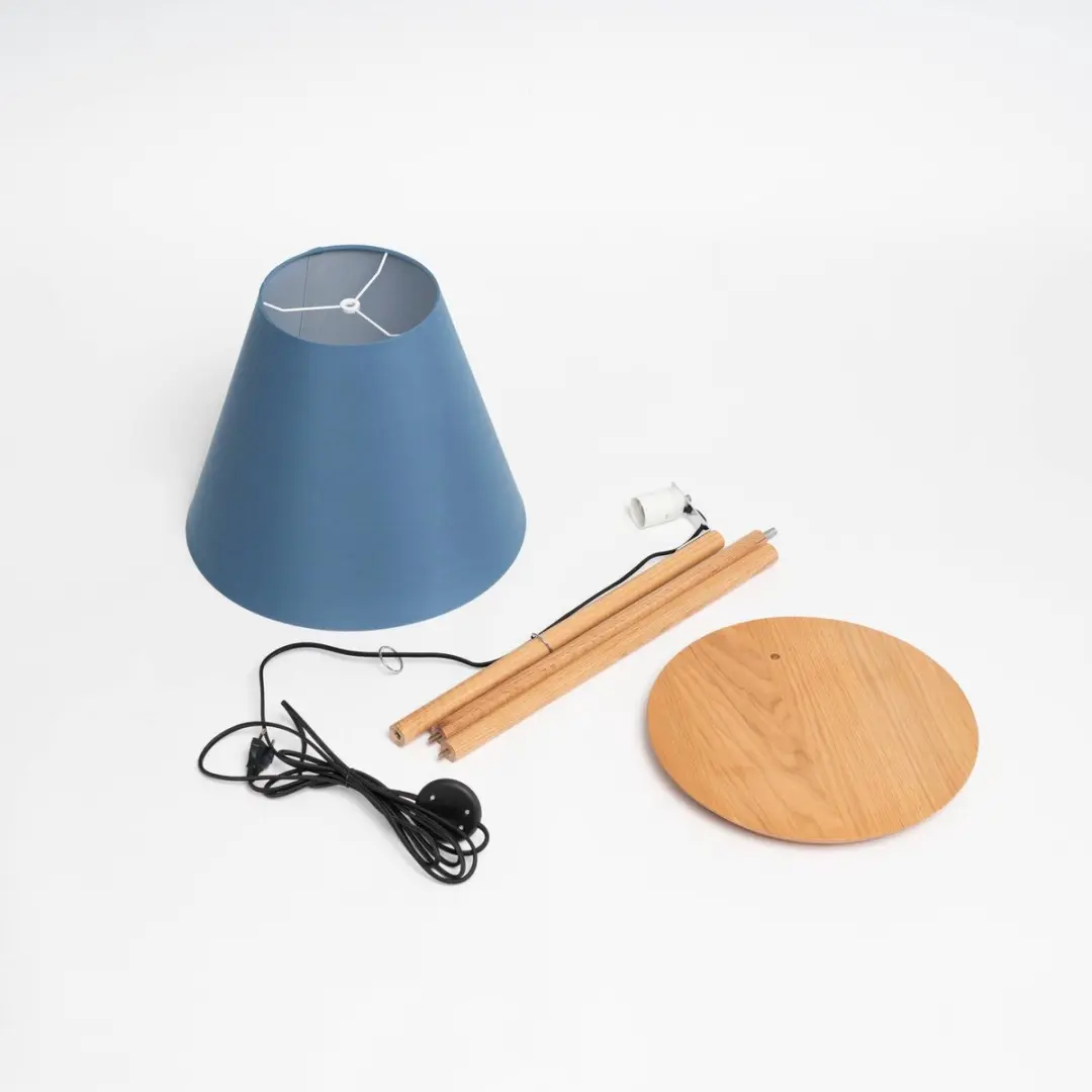 Lucande Vloerlamp 1 Licht - Blauw Donker Eiken