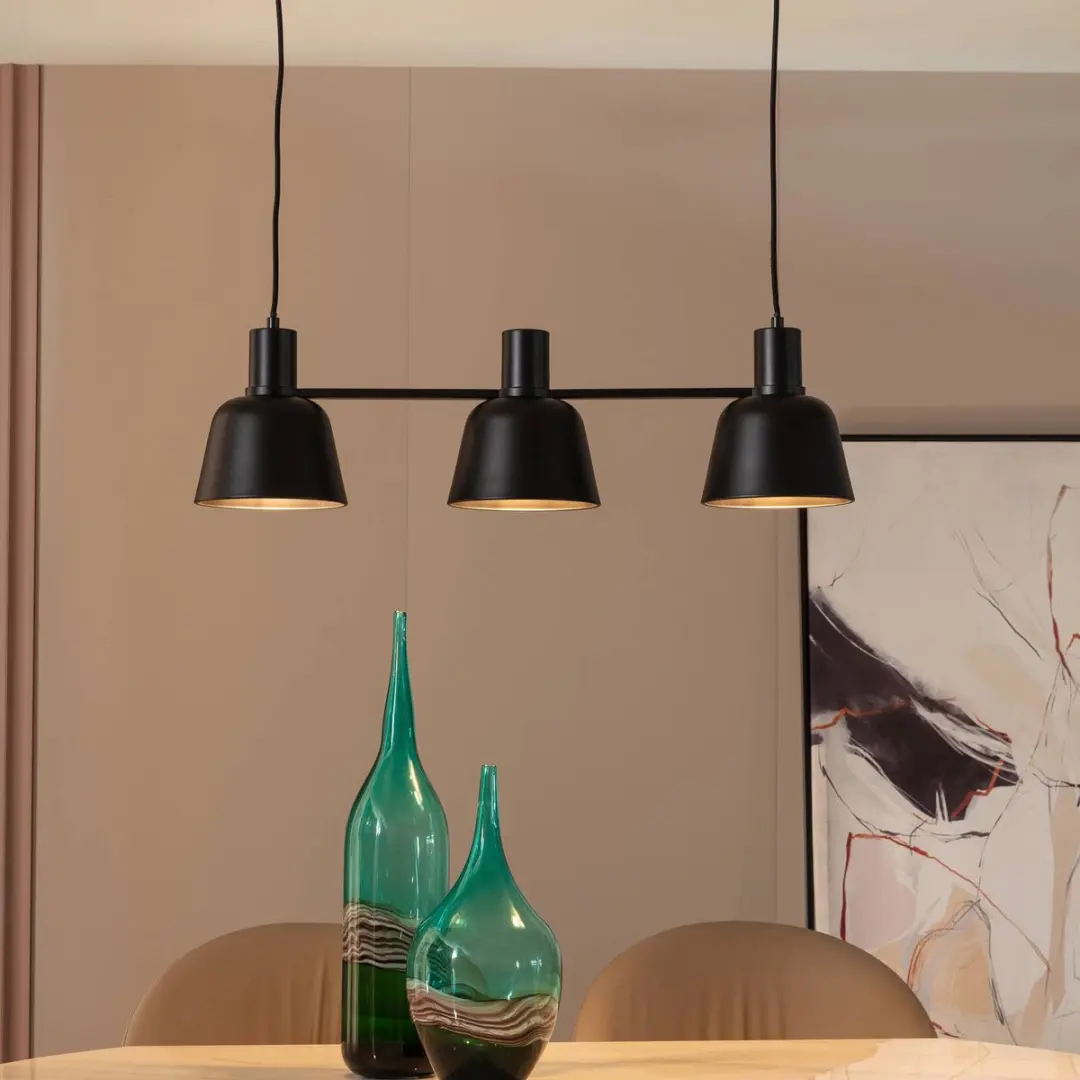 Lucande Hanglamp 3-Lichts E27 - Zwart Mat