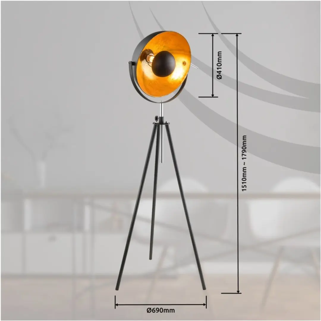 Globo Lenn Vloerlamp Metaal - Goud 179cm