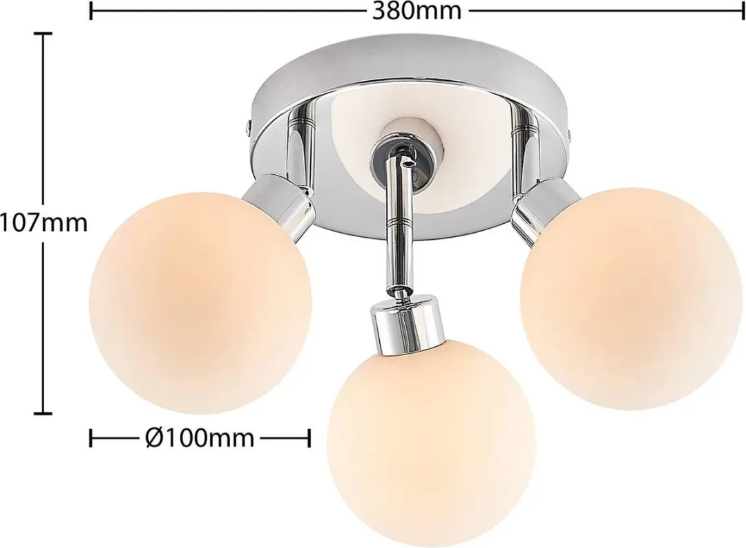 Lindby Plafondlamp Badkamer 3xG9 33cm - Chroom