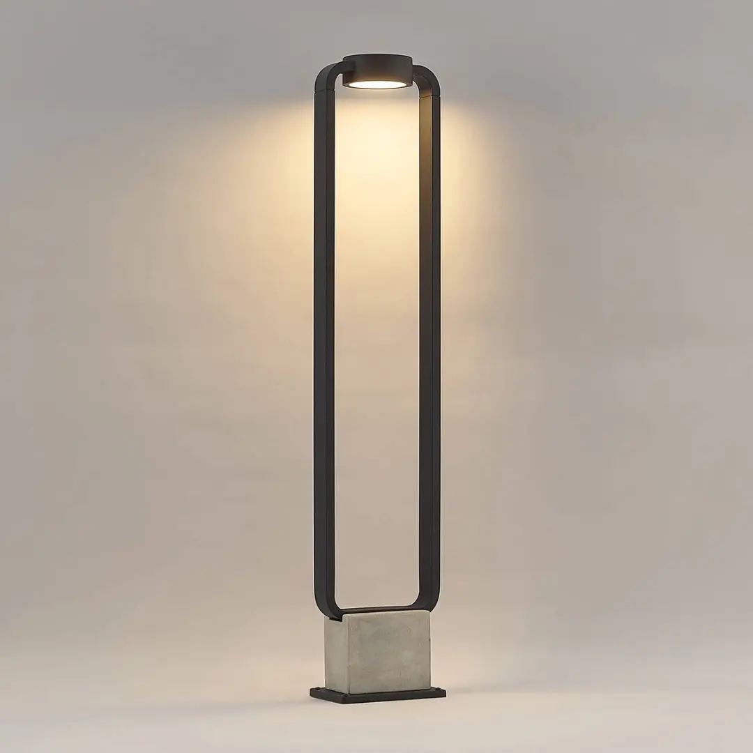 Lucande LED Buitenlamp 9W - Aluminium/Polycarbonaat - Grafietgrijs/Wit/Betongrijs