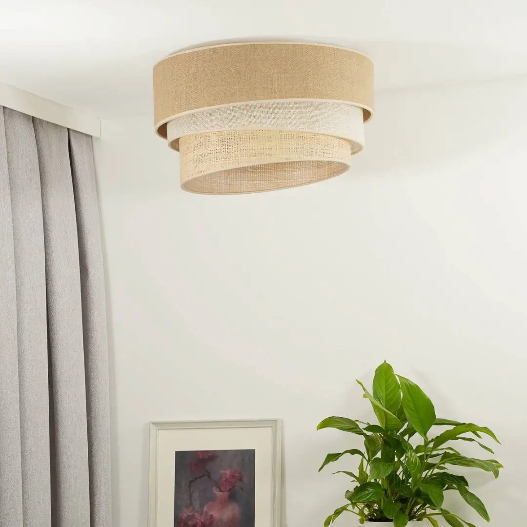 Euluna Plafondlamp Jute Textiel 1 Licht - Ø45cm