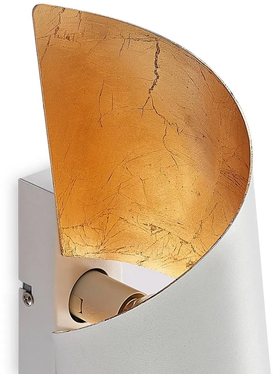 Lindby Wandlamp 1 Licht E14 - 35cm - Wit/Goud