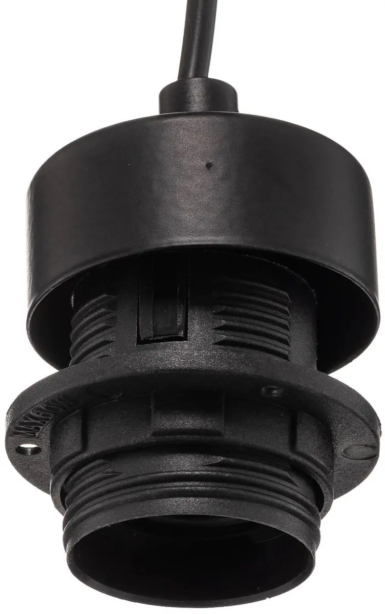 Lucande Hanglamp IJzer 1 Licht E27 - Zwart/Licht Hout