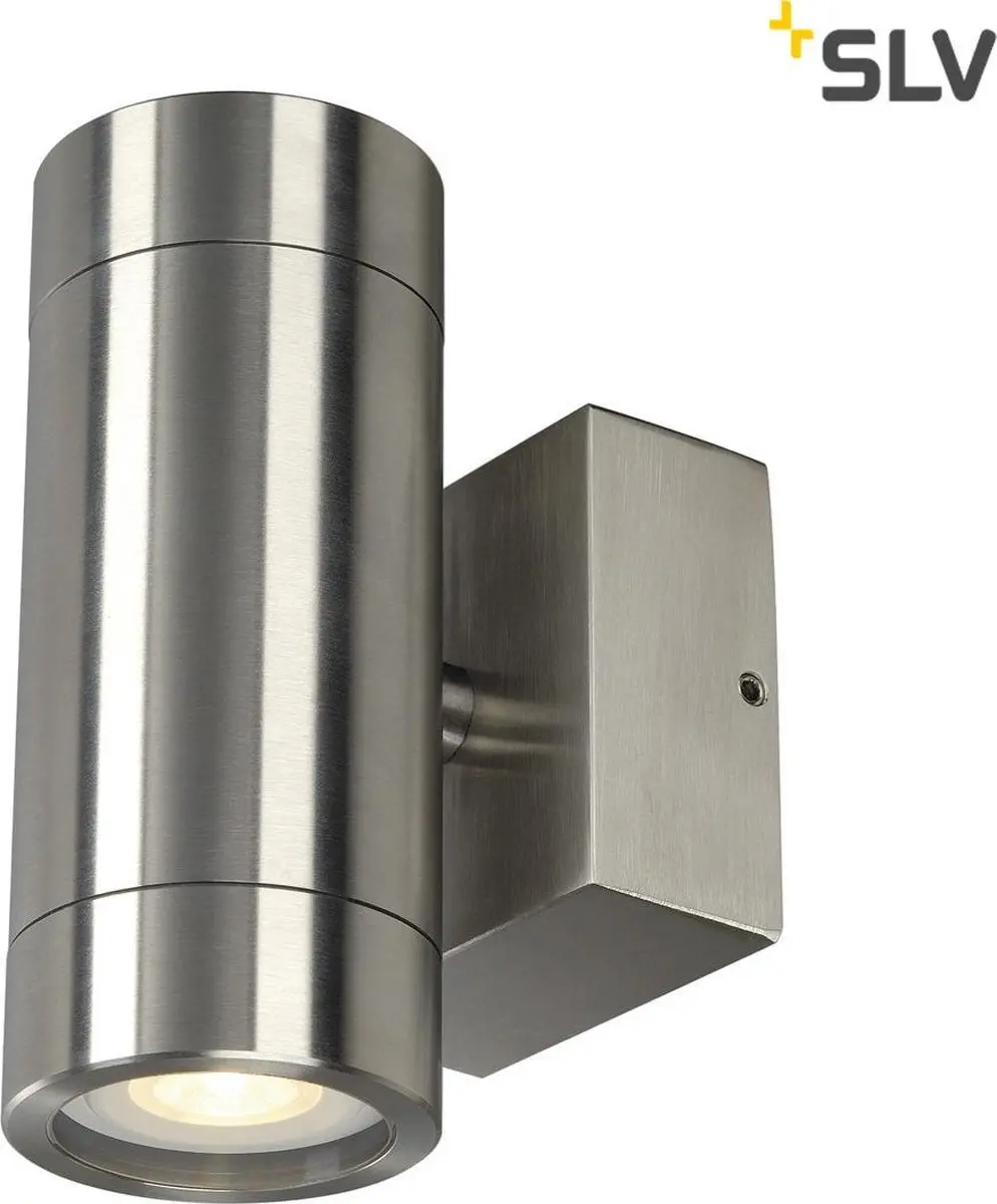 SLV Astina Steel Wandlamp GU10 - 2x35W - RVS - afbeelding 6 van 6