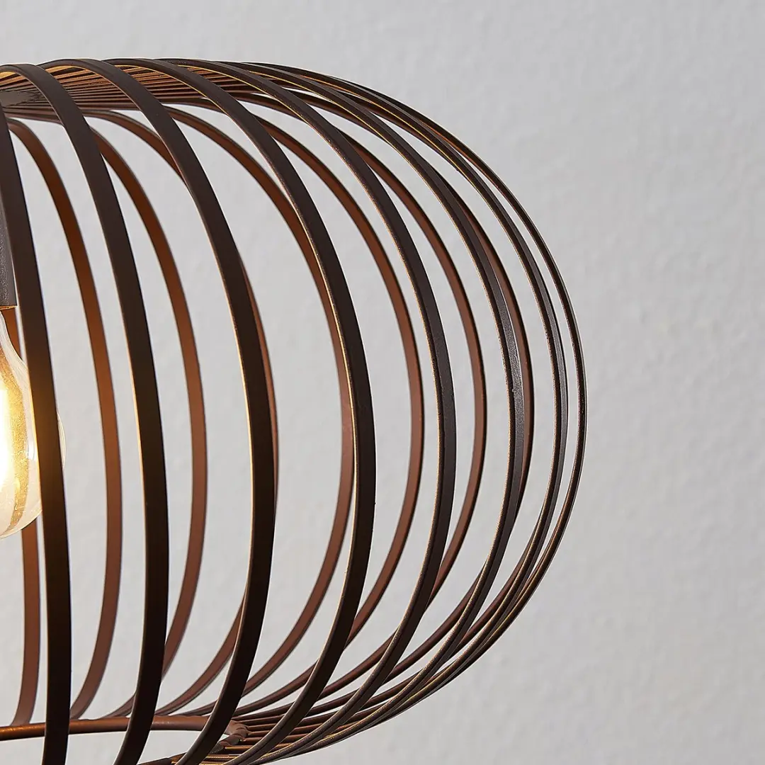 Lindby Hanglamp IJzer 21cm - Koffiebruin - E27