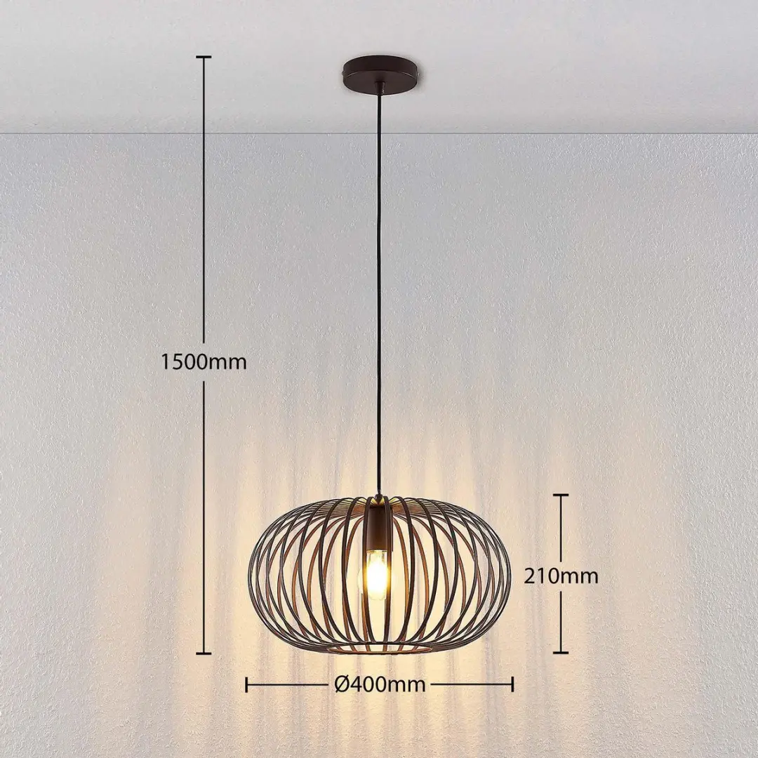 Lindby Hanglamp IJzer 21cm - Koffiebruin - E27