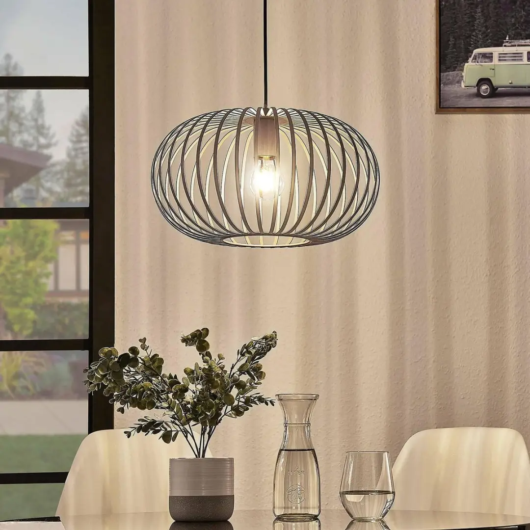 Lindby Hanglamp IJzer 21cm - Koffiebruin - E27