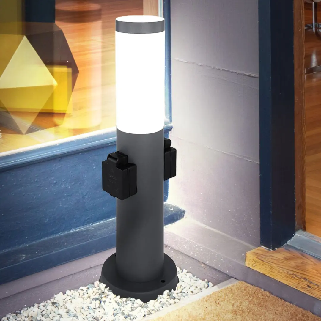 Globo Staande Lamp Tuinpad RVS 12,7x45cm - Antraciet