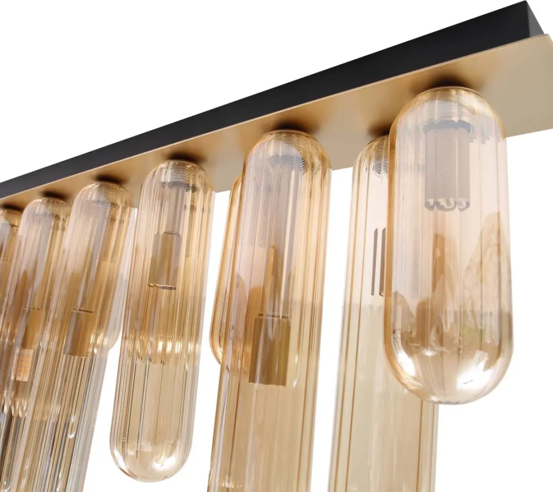 Lucande Plafondlamp 12xG9 - 8W - Amber/Zwart