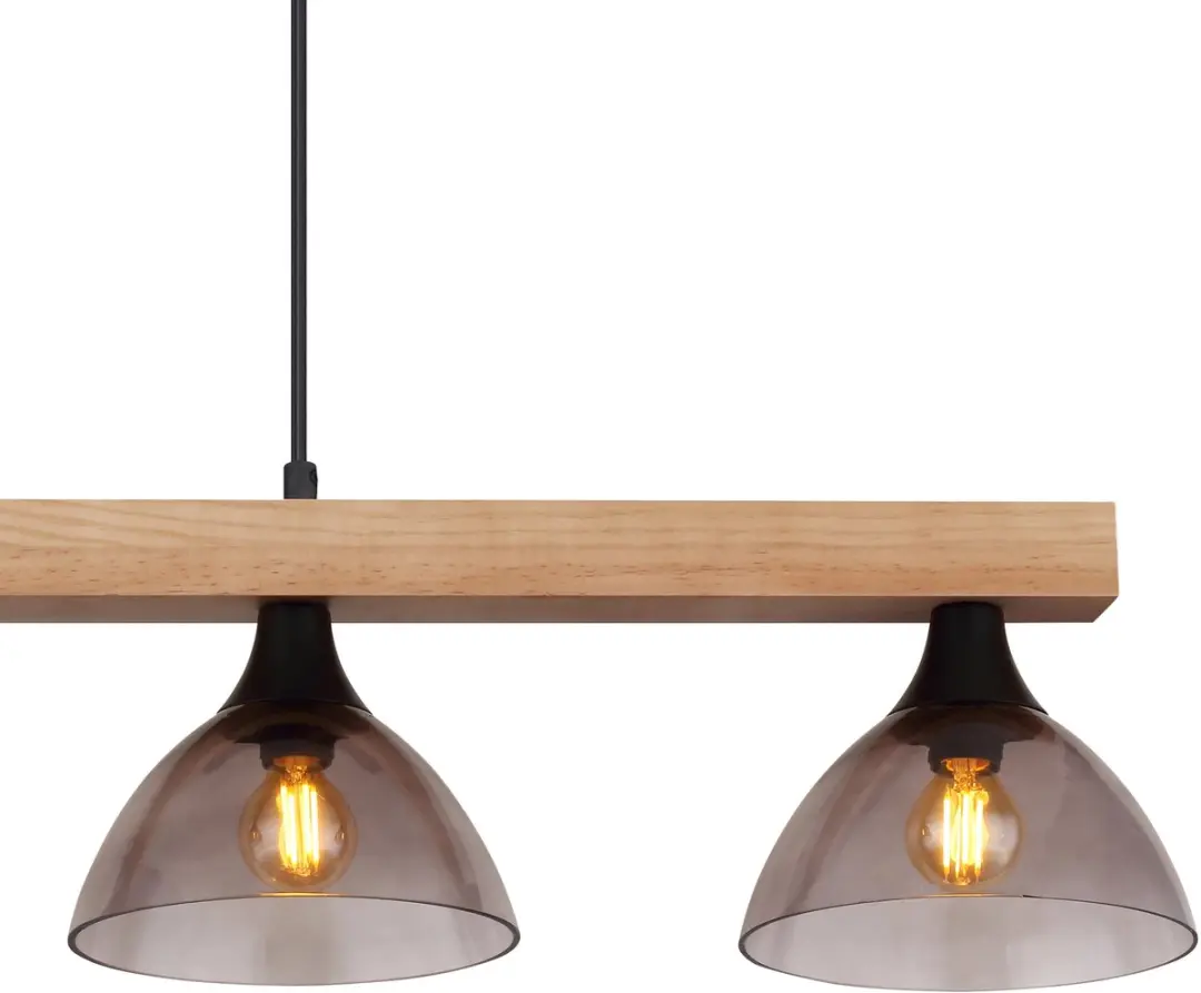 Globo Lindi Hanglamp - 4x E14 - Ø17cm - Naturel/Zwart