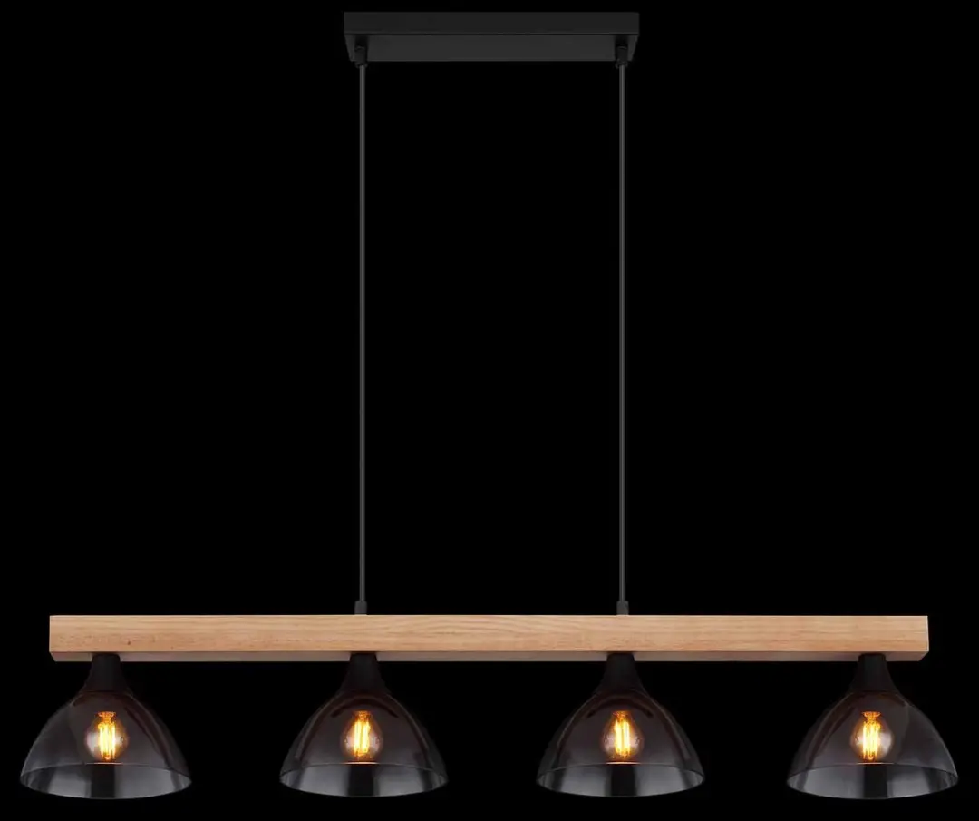 Globo Lindi Hanglamp - 4x E14 - Ø17cm - Naturel/Zwart