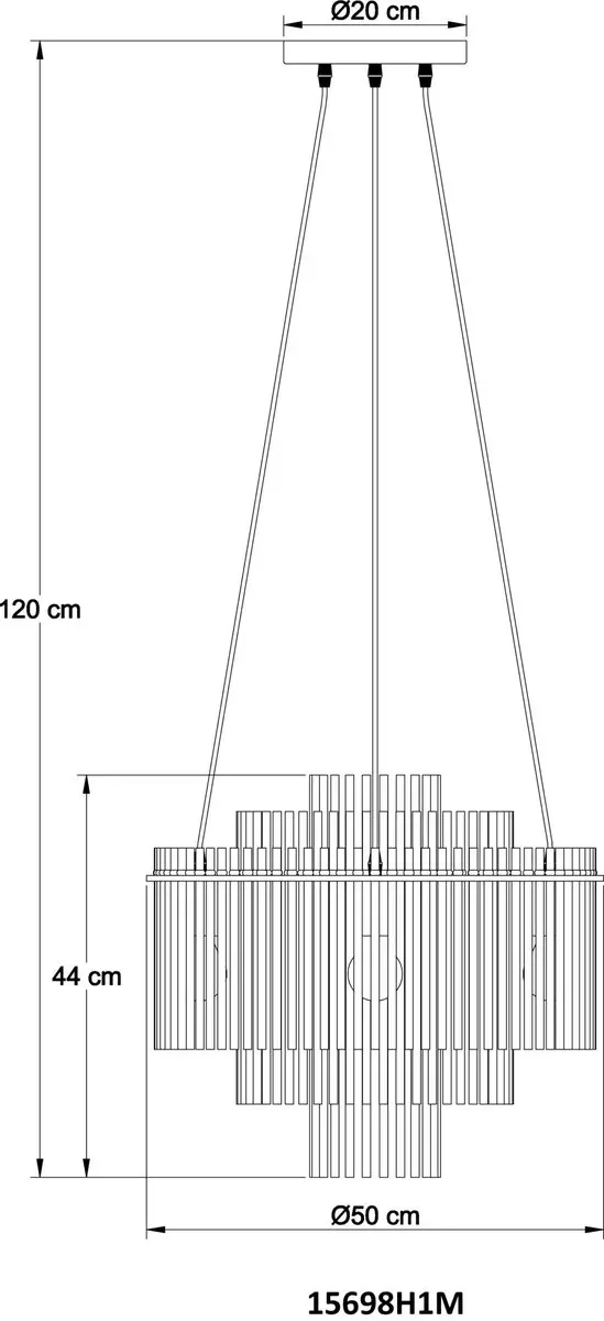 Globo Gorley Hanglamp - 5 Lichtpunten Ø50cm Goud