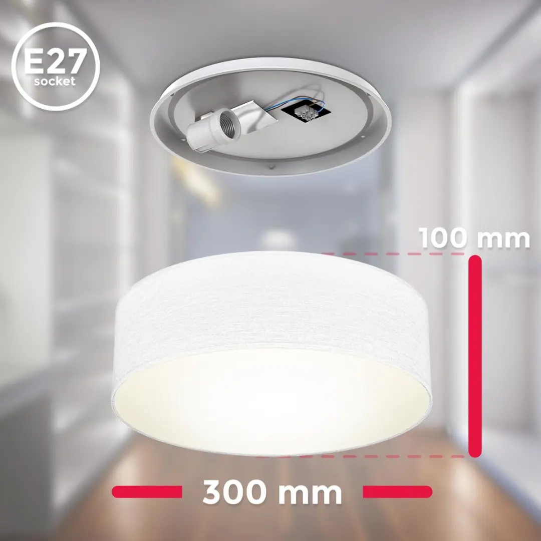Briloner Plafondlamp E27 2x - Ø30cm Wit - afbeelding 6 van 6