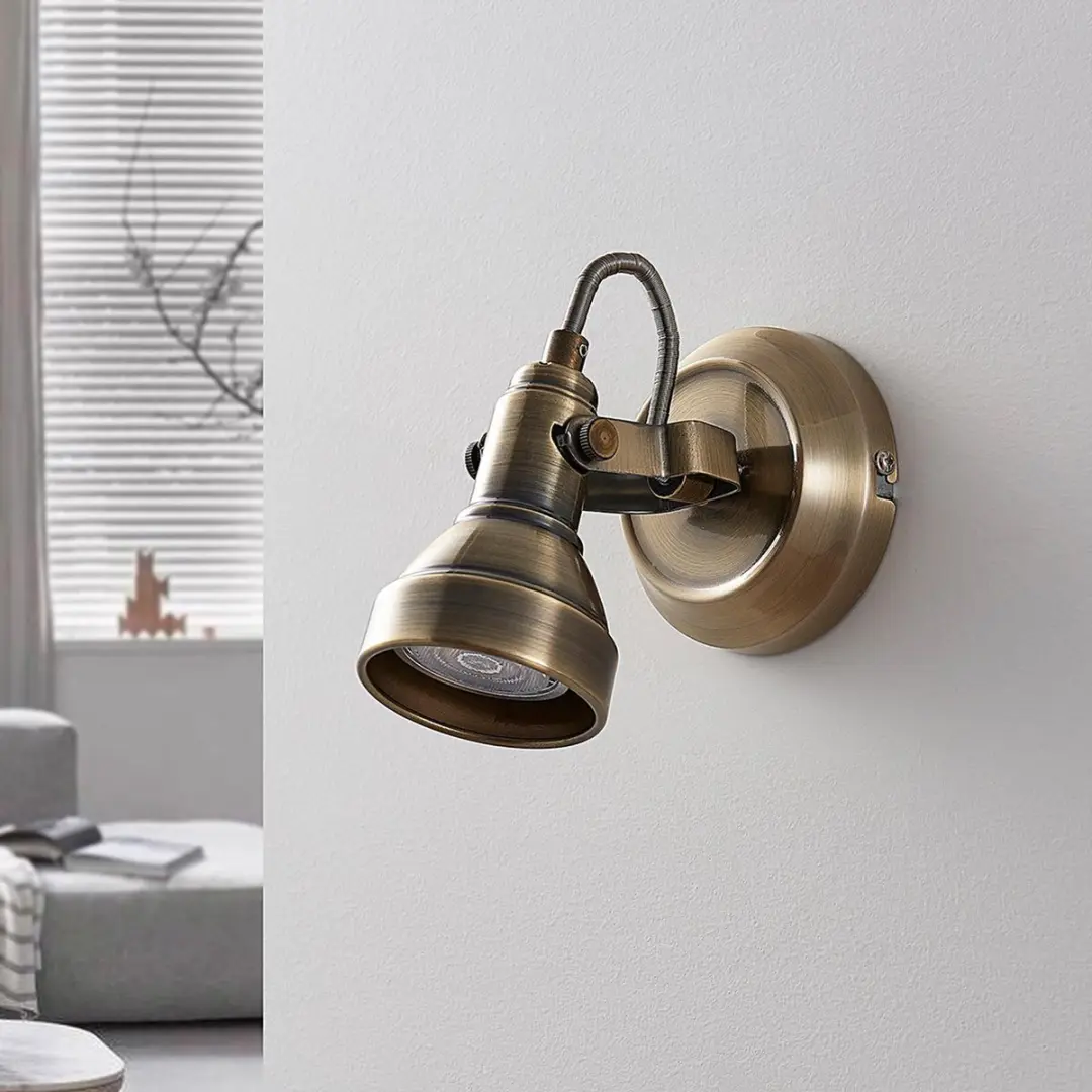 Lindby Wandlamp GU10 5W - Antiek messing