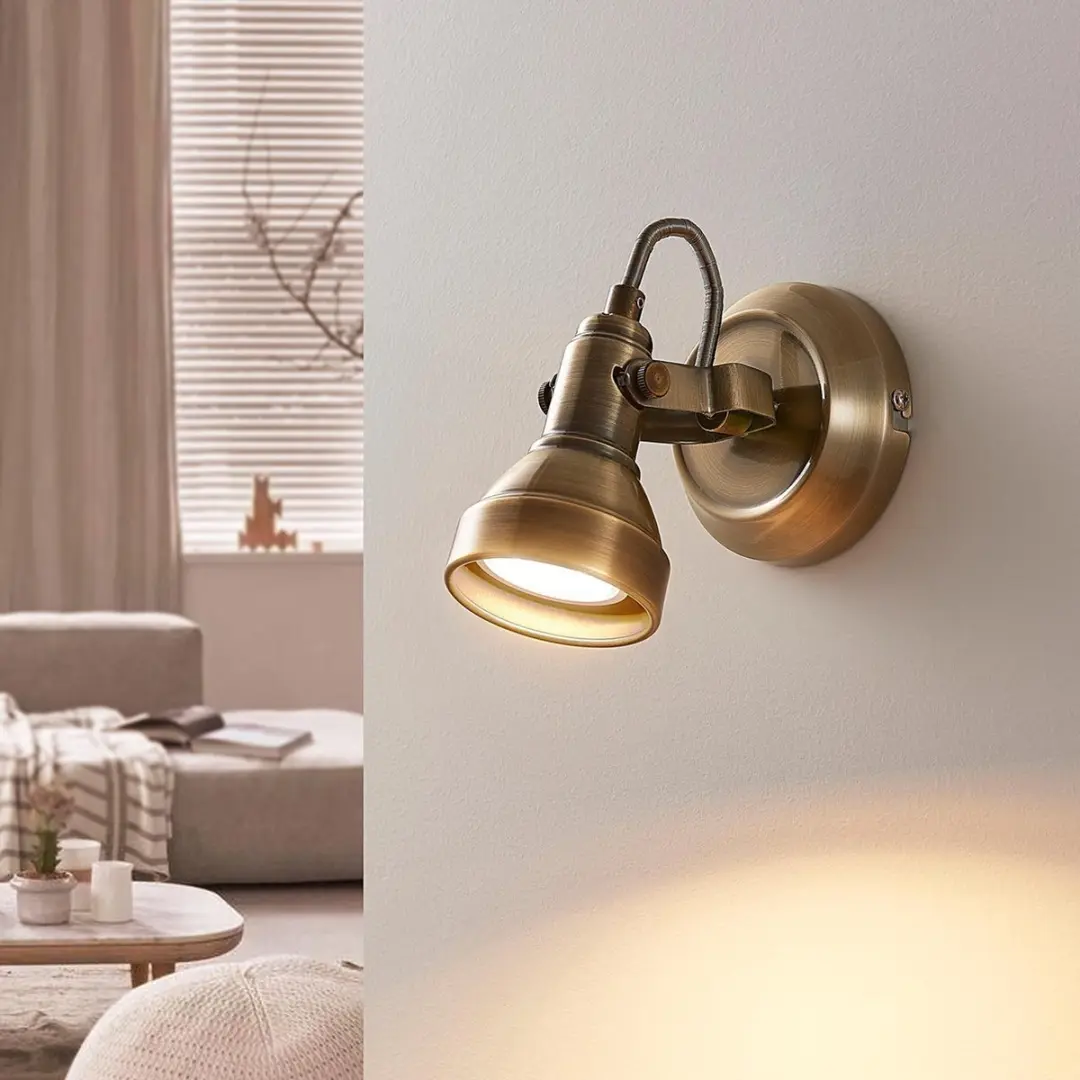 Lindby Wandlamp GU10 5W - Antiek messing