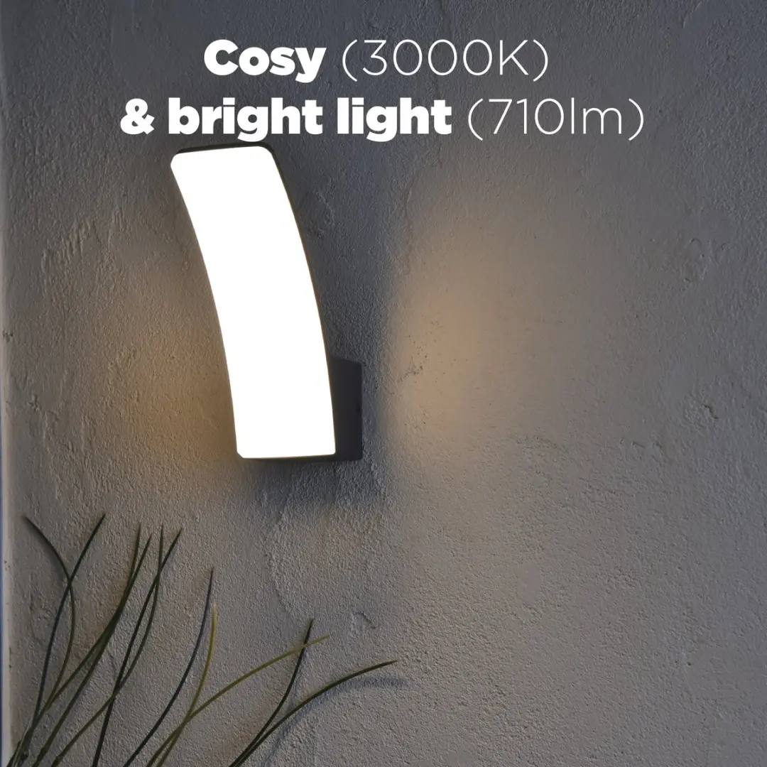 Lutec Kilo LED Wandlamp 700Lm - 3000K - IP44 Donkergrijs
