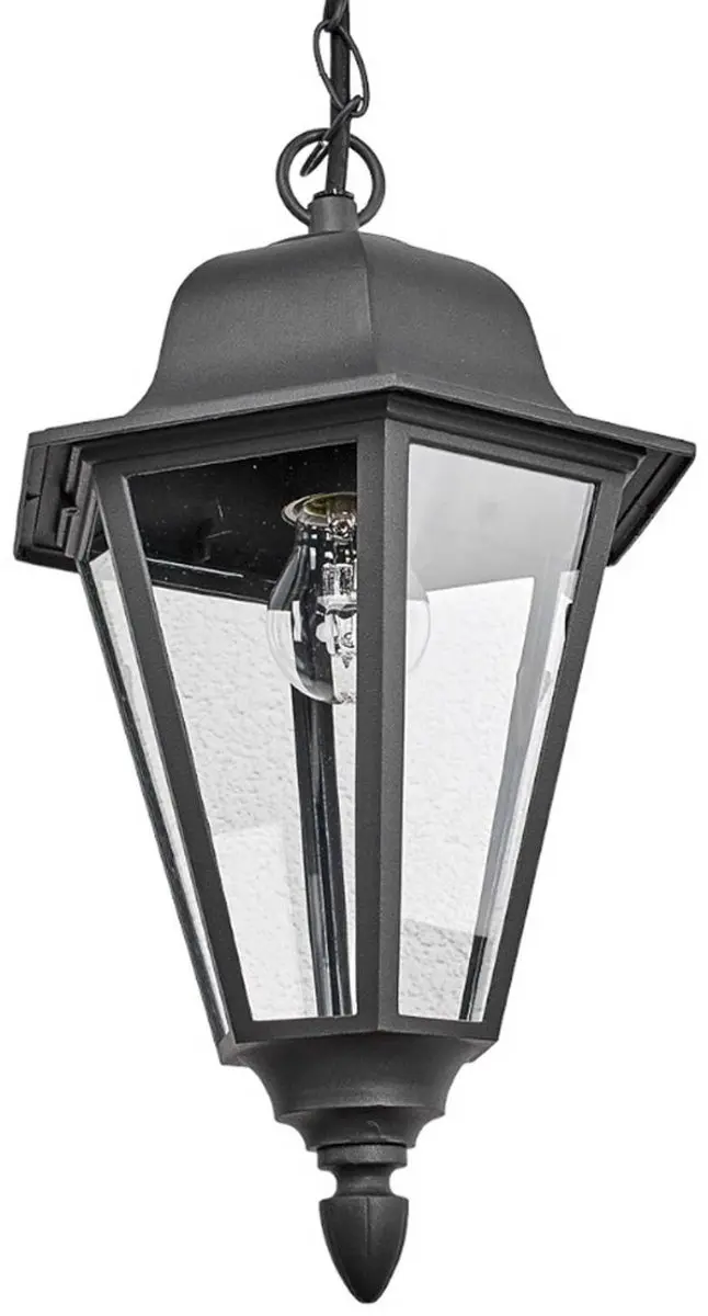Lindby Hanglamp Buiten Metaal Glas E27 40cm - Antraciet