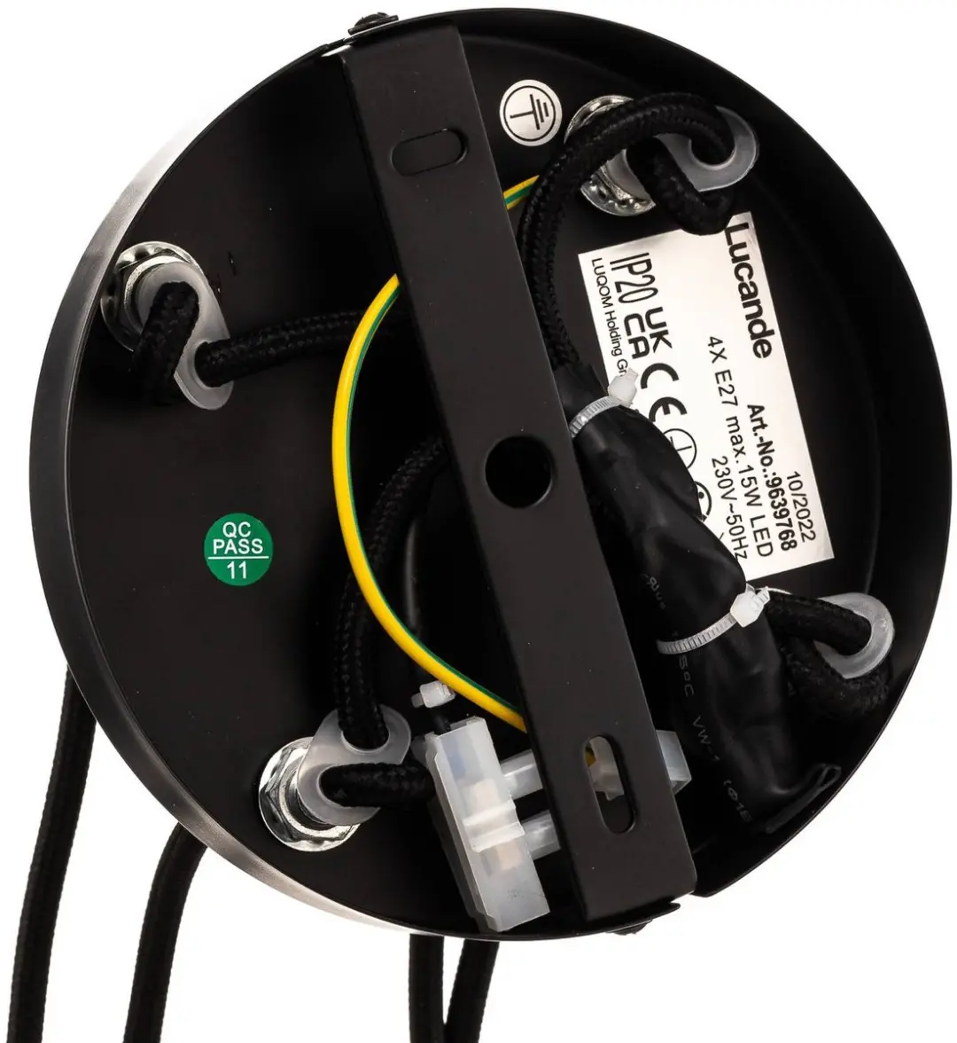 Lucande Hanglamp 4-Lichts E27 - Matzwart