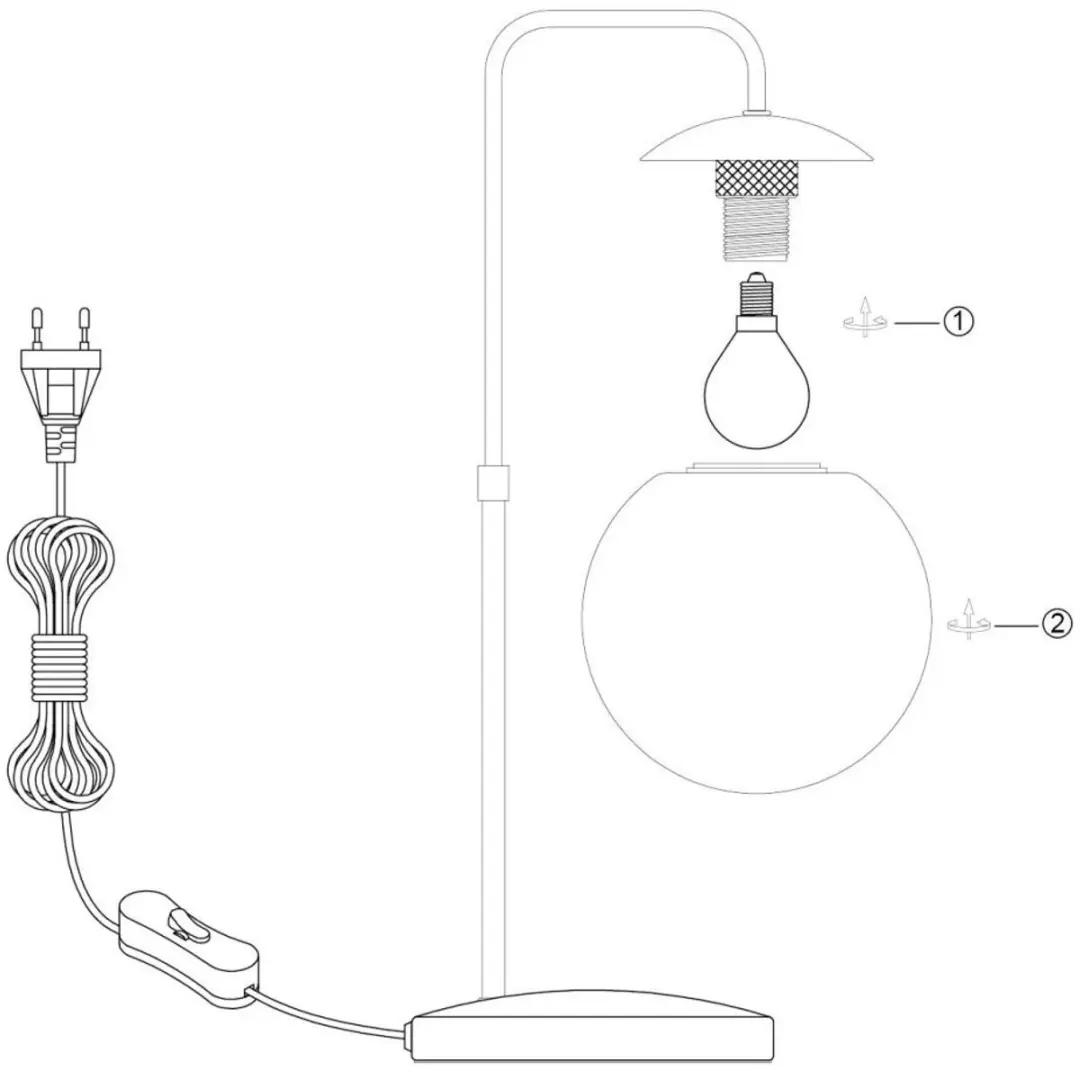 Steinhauer Bollique 4610ZW Tafellamp - 40W - Zwart