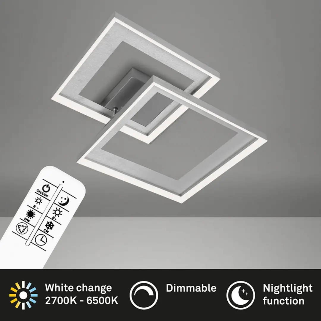 Briloner LED Plafondlamp 25W 3300lm - Zilver