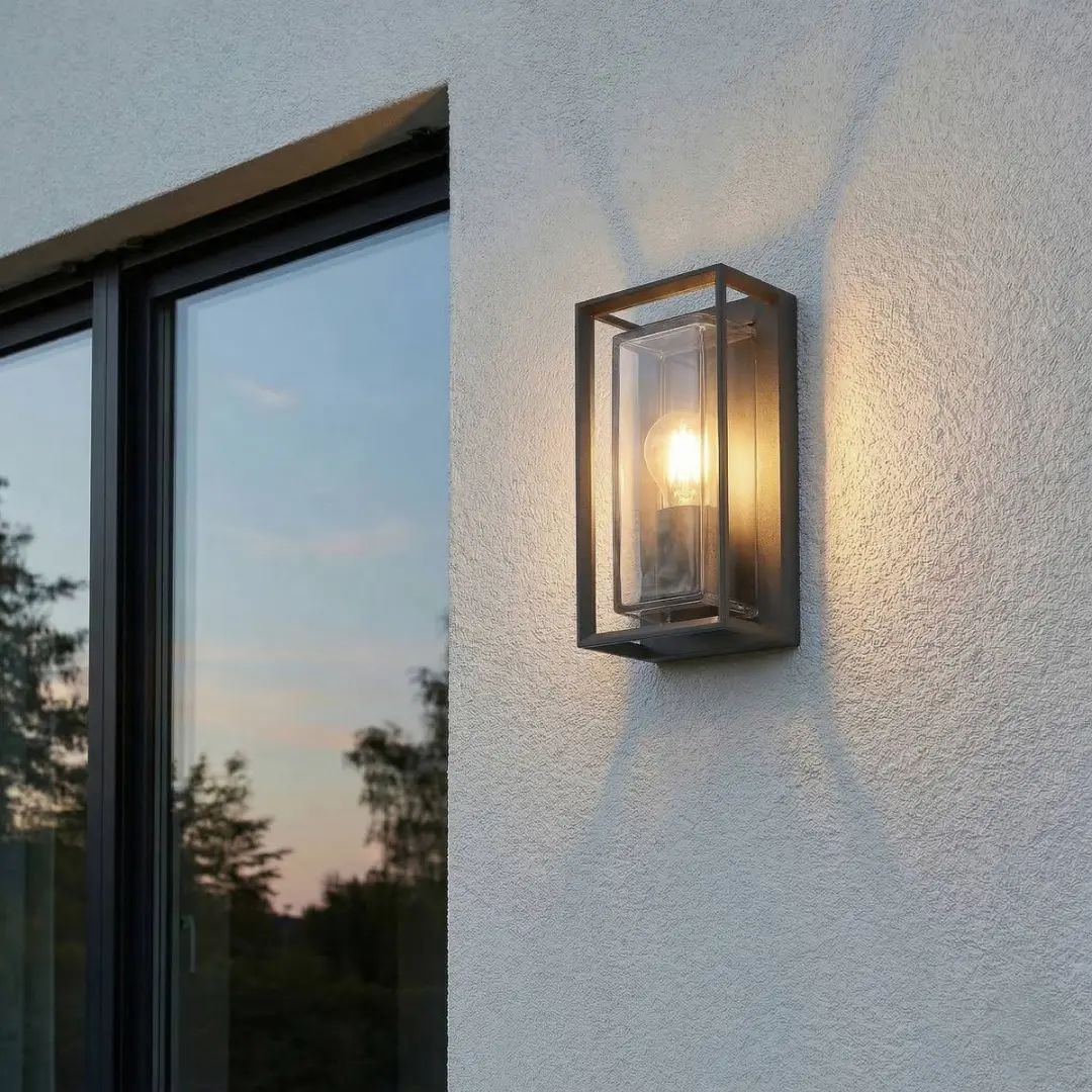 ARCCHIO Wandlamp Buiten Aluminium Glas 1 Lichtpunt E27 - Antraciet