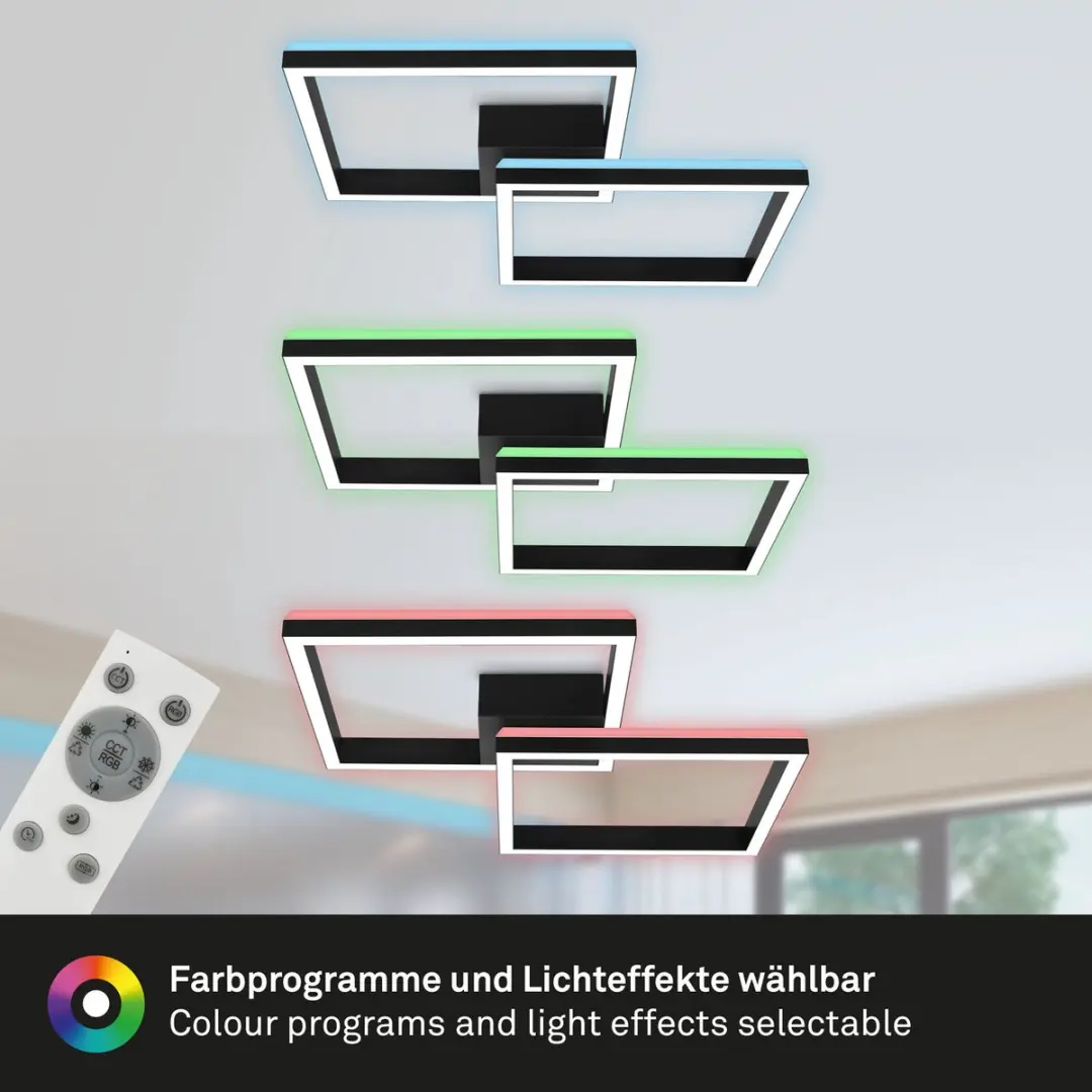 Briloner Frame Plafonnière 2x40W RGBW - Zwart