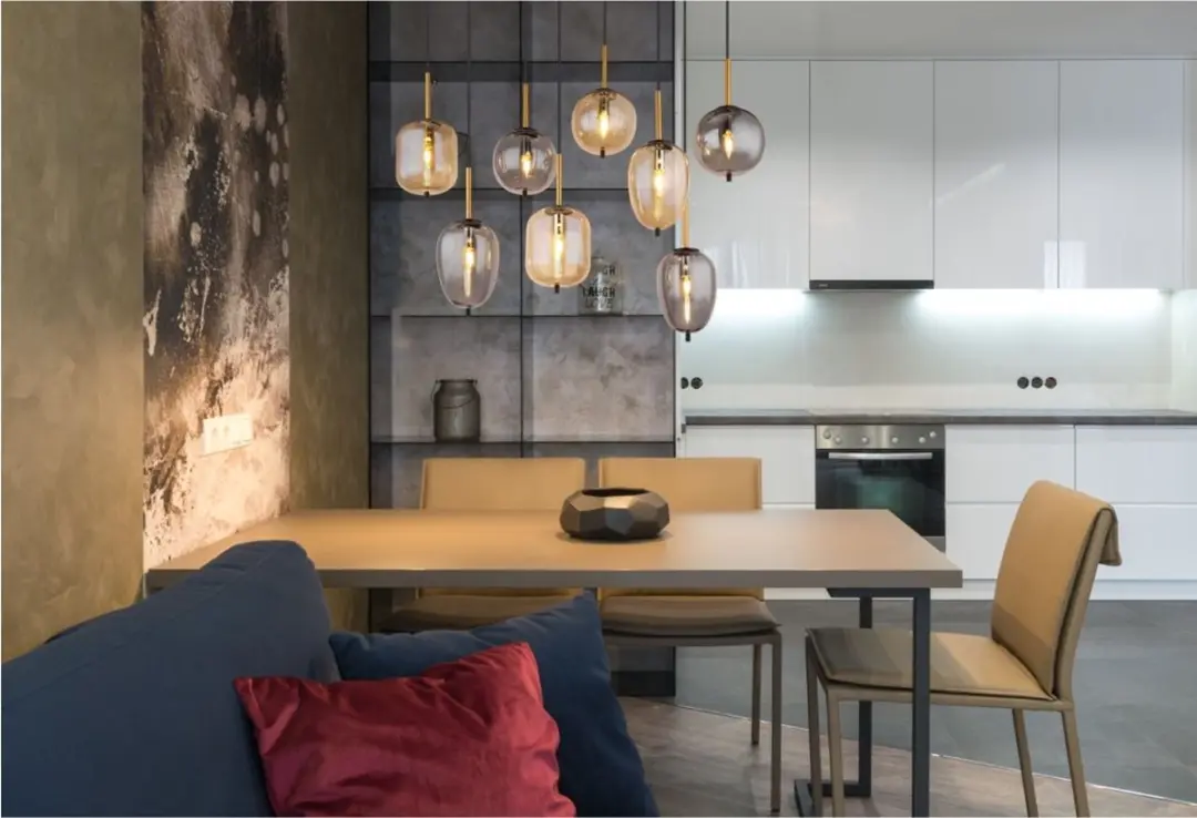 Globo Blacky Hanglamp 8x E14 - Zwart - afbeelding 4 van 6