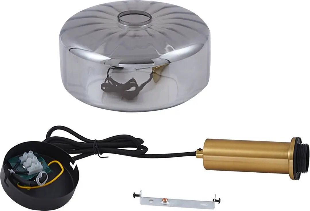 Lindby Hanglamp 1 Licht - Rookgrijs/Messing