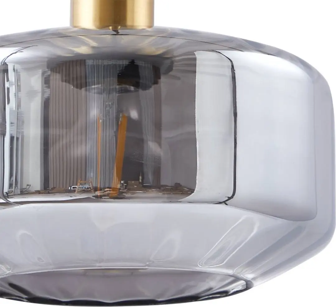 Lindby Hanglamp 1 Licht - Rookgrijs/Messing