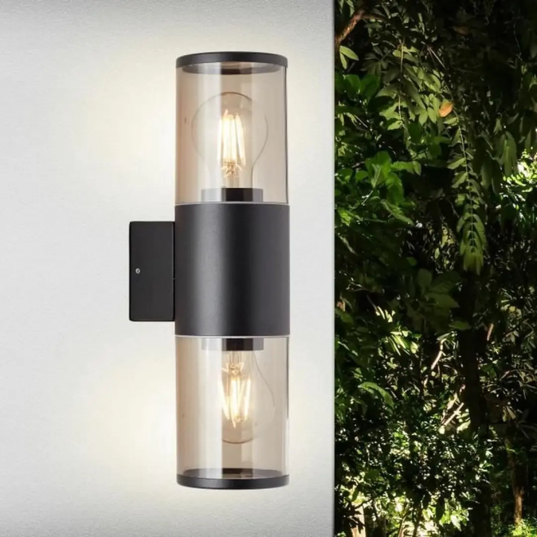 Brilliant Sergioro Buitenlamp E27 - 2x40W IP44 - Zwart
