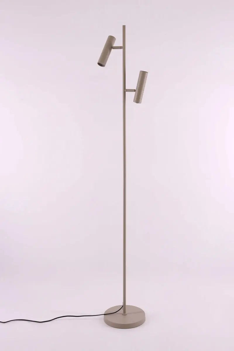 Freelight Minimalistische Vloerlamp Zandkleur - 2 Verstelbare Spots