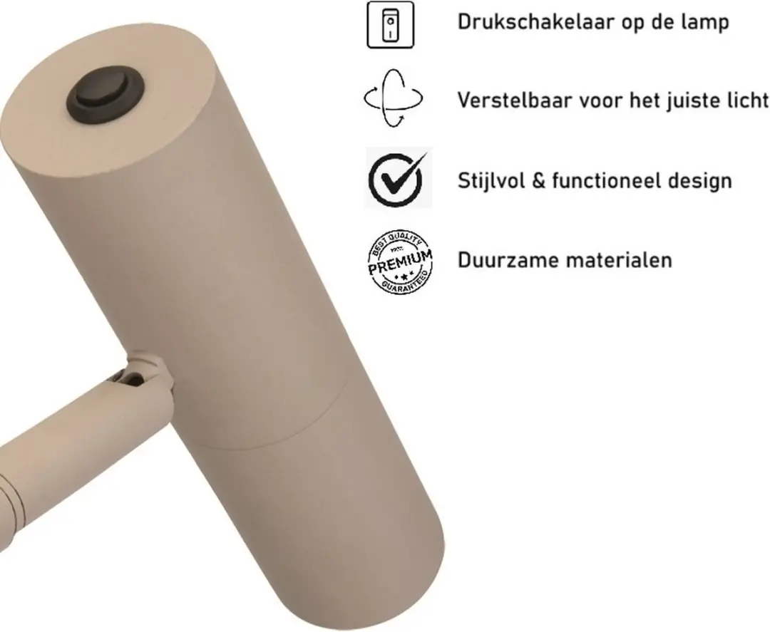 Freelight Minimalistische Vloerlamp Zandkleur - 2 Verstelbare Spots