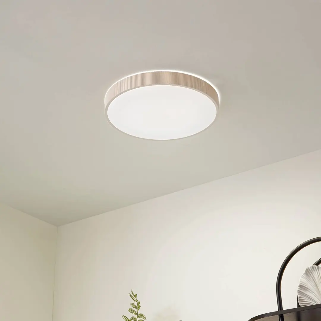 Lindby LED Plafondlamp 49cm - 1 Lichtpunt - Wit/Beige