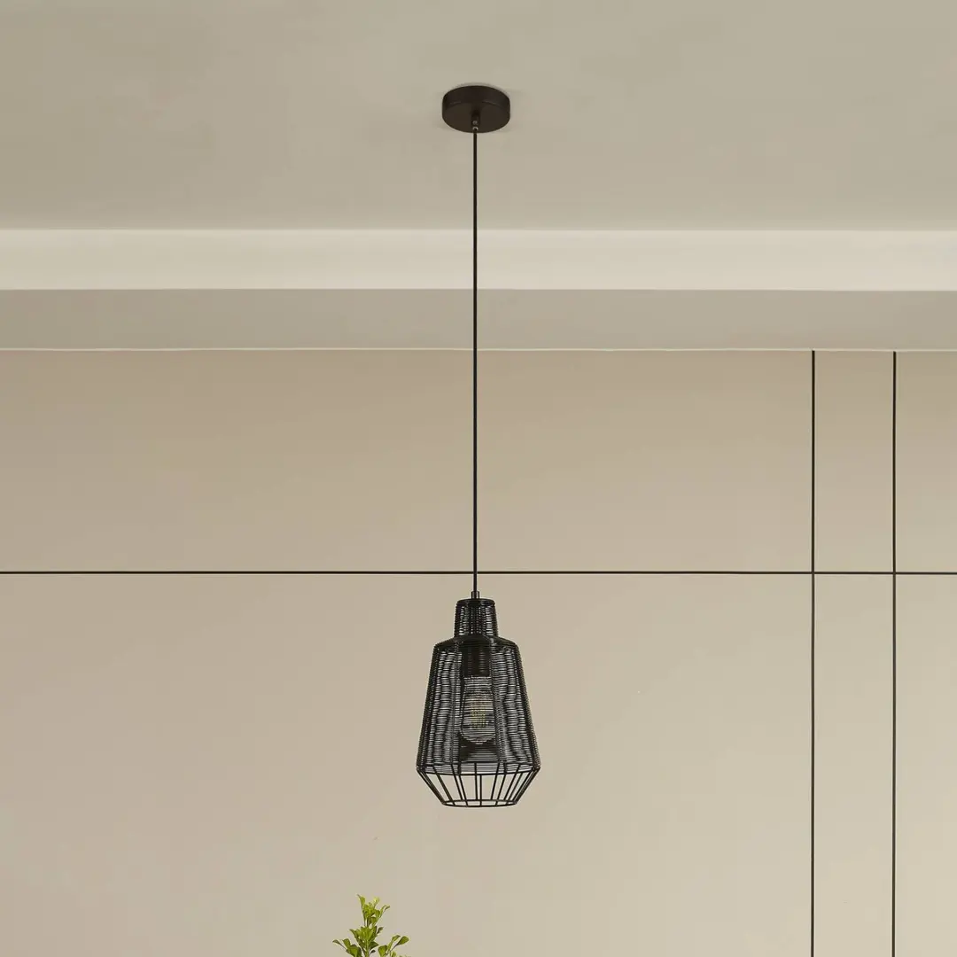 Lucande Hanglamp 1 Licht E27 - Zwart