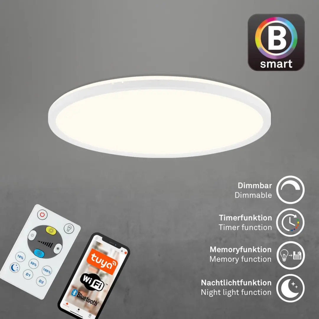Briloner SLIM LED Paneel 22W 3000lm - Ø42cm Wit