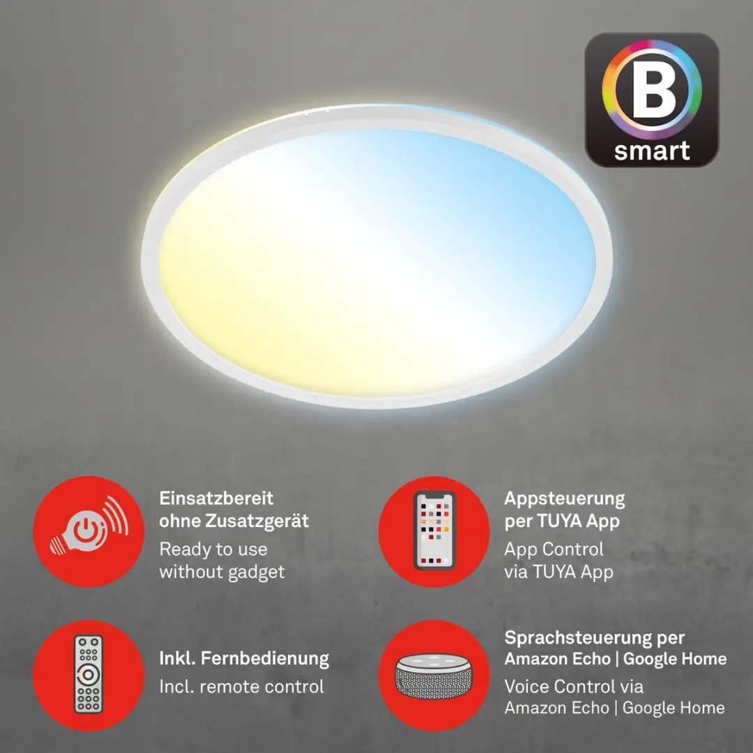 Briloner SLIM LED Paneel 22W 3000lm - Ø42cm Wit