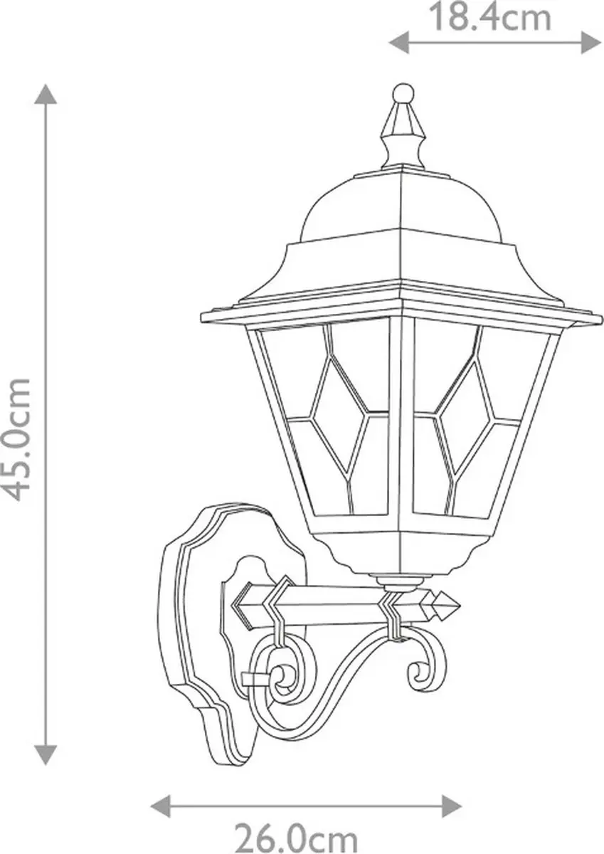 Elstead Lighting Norfolk LED Wandlamp E27 60W - IP44 - Dimbaar - Zwart