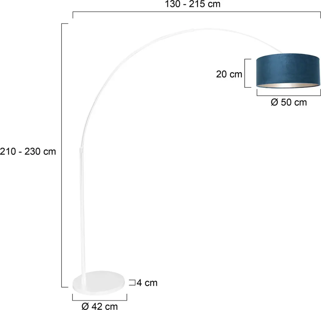 Steinhauer Sparkled Light 7174W Vloerlamp - Blauw/Wit - 230cm