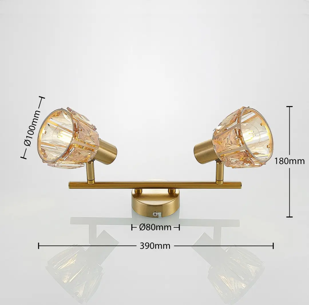 Lindby Plafondlamp 2 Lichtpunten - H18cm - Messing