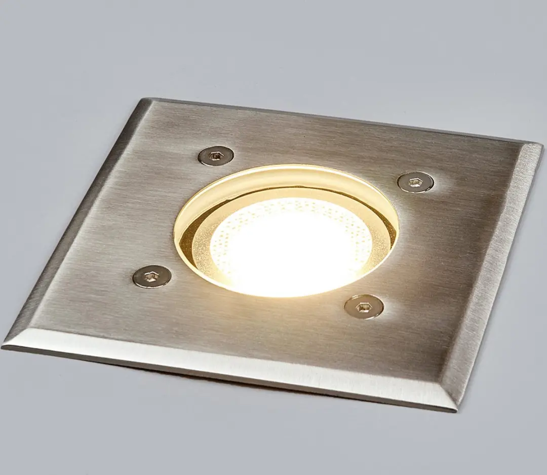 Lindby Grondspot Inbouwlamp GU10 35W - Roestvrij staal
