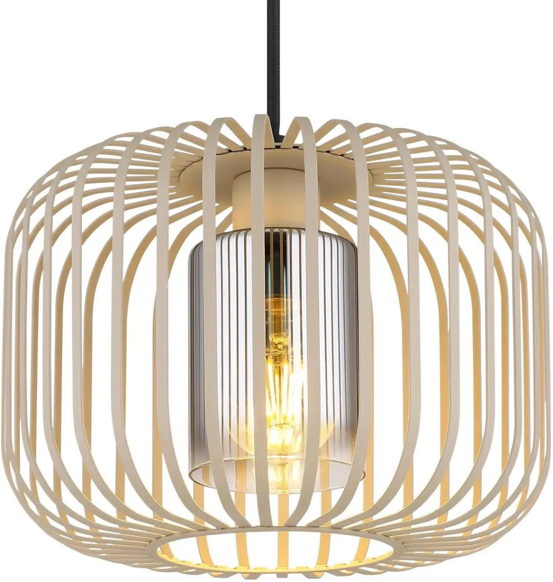 Globo Alfred Hanglamp - Beige - Ø28cm - E27 - afbeelding 6 van 6